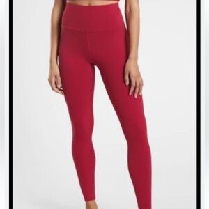 NWT Athleta Elation Candy Red High rise tight - hard to find!